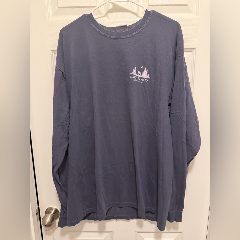 Blue Long Sleeve Shirt with Lake Placid Logo